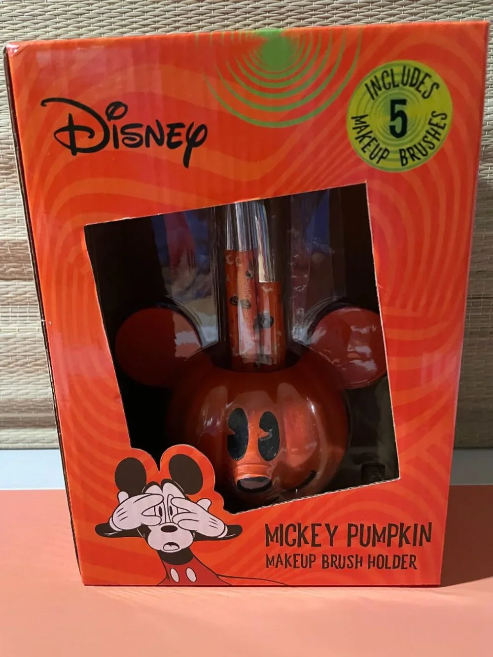Mickey Pumpkin Makeup Brushes and Holder